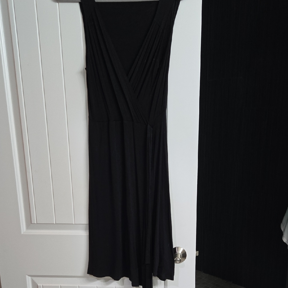 Aiden Black V-Neck Asymmetrical Sheath Dress Cocktail